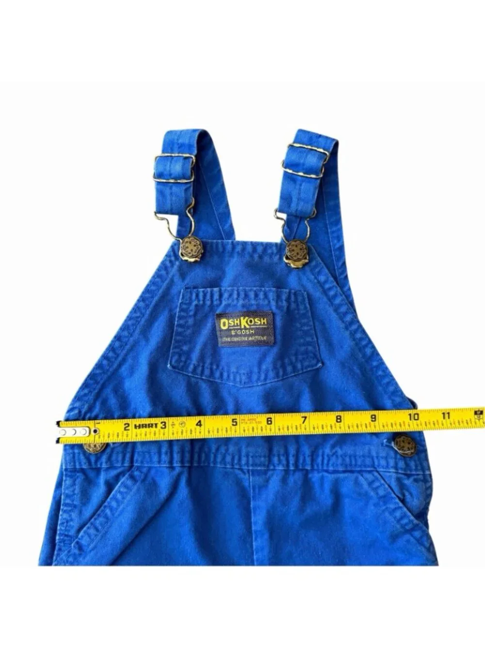 OshKosh B’gosh Vintage Blue Vestbak Overalls Shorts 18 Months Made In USA 80s